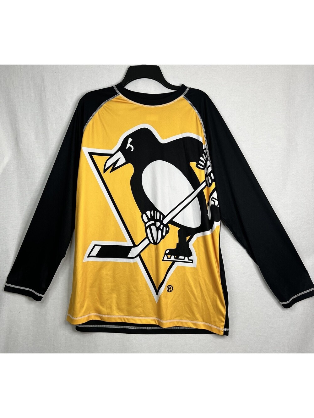 Men's Hockey NHL Calhoun Pittsburgh Penguins Long Sleeve Rash Guard Size XL